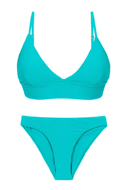 Product Front: Rio De Sol Two Piece Swimwear Set Cotele-Jade Tri-Tank Essential-Comfy