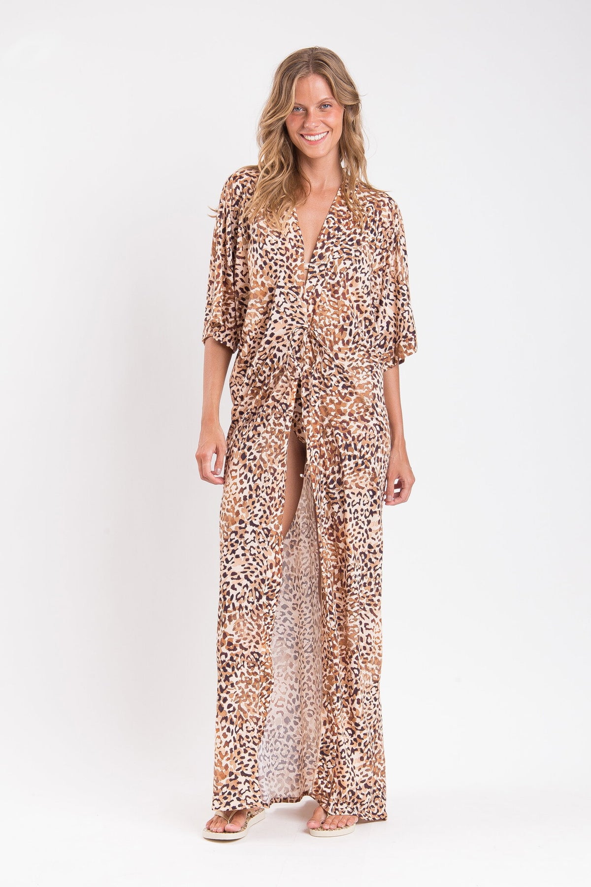 Model Front: Rio De Sol Maxi Dresses Leopard Long Dress