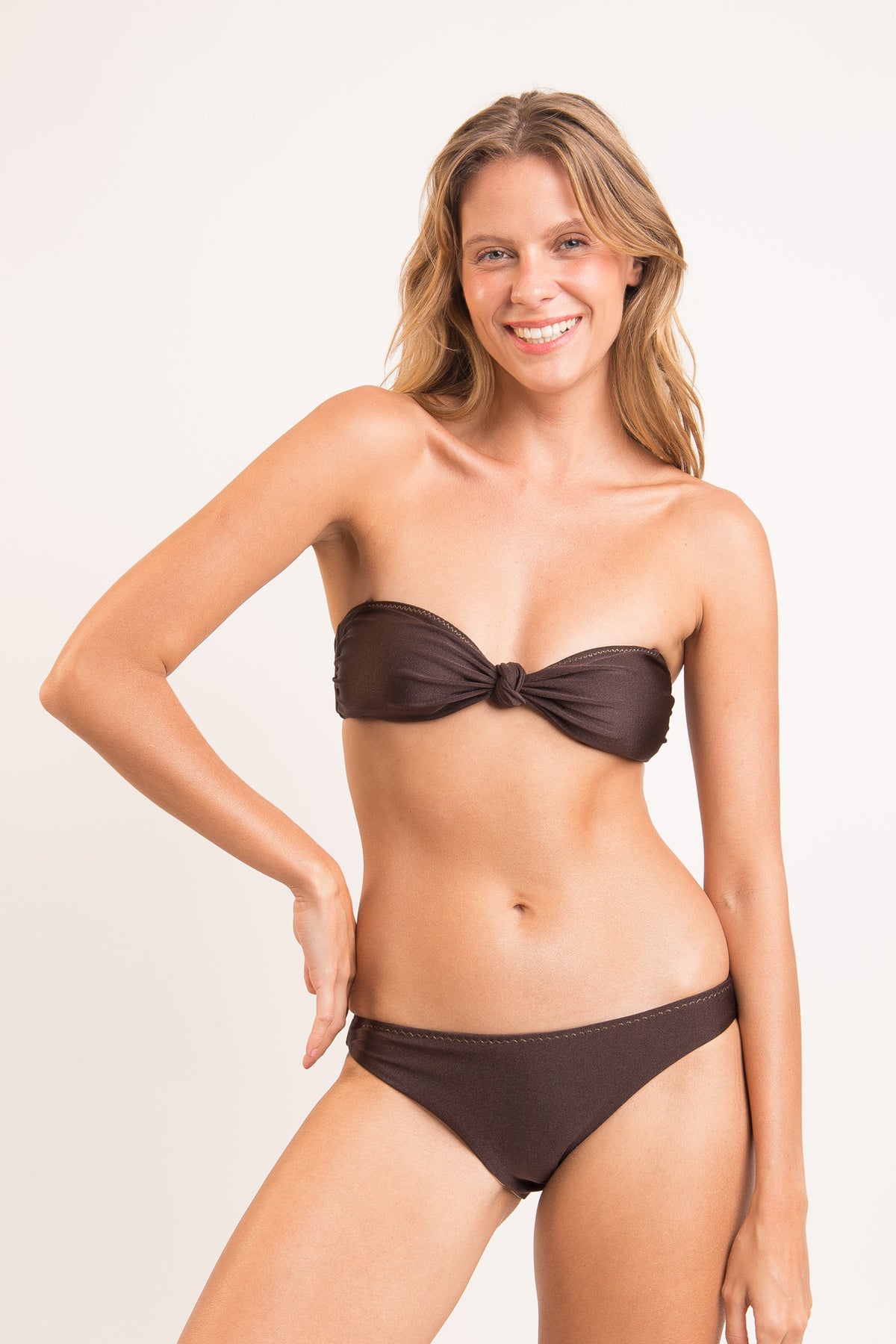 Image 08: Rio De Sol Bikini Bottoms Bottom Shimmer-Coffee Essential