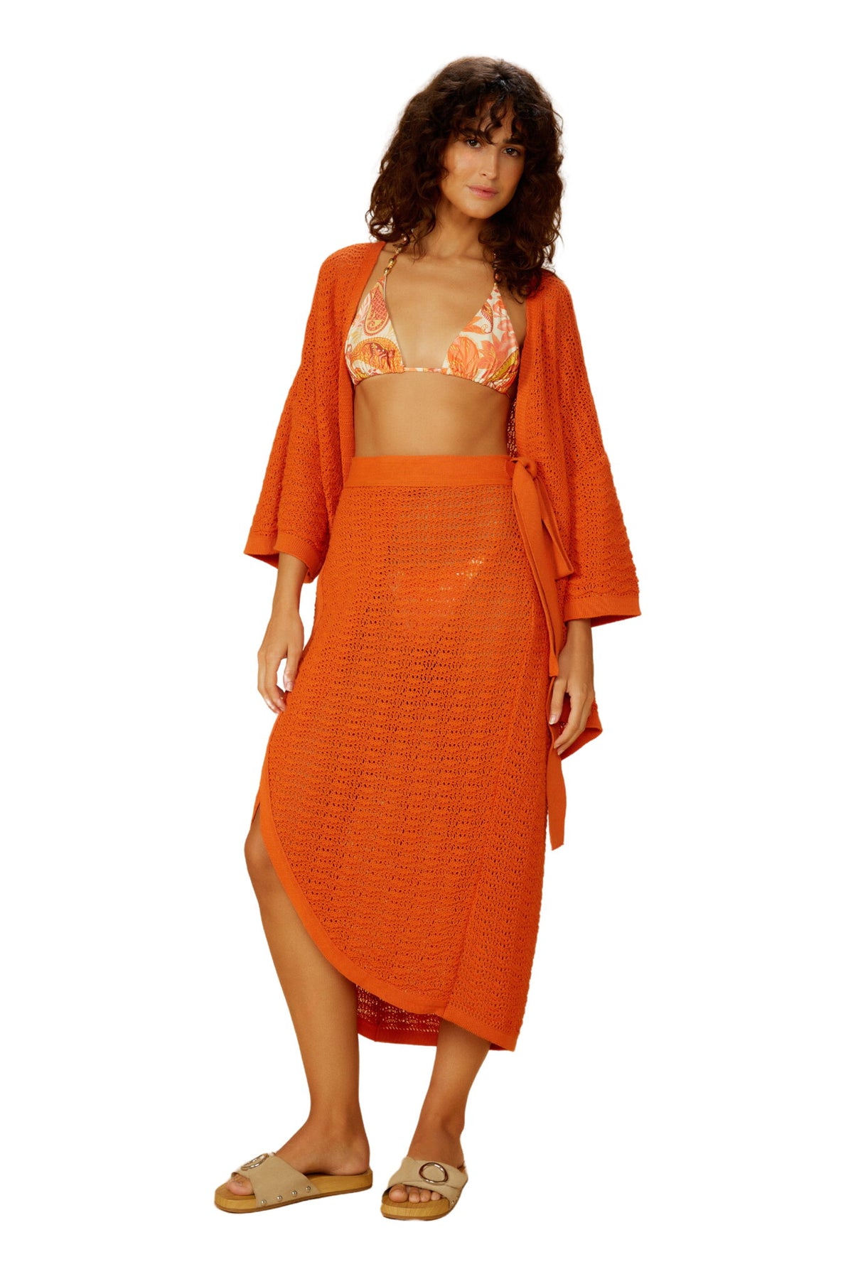 Image 03: Blueman Skirts Laranja-Tricot Saia