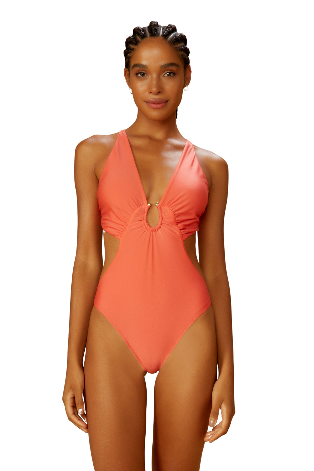 Model Front: Blueman One Piece Swimsuits Maio Resort Salmao