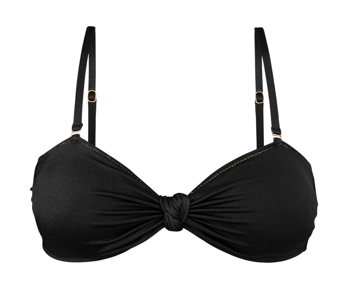 Product Front: Rio De Sol Top Top Shimmer-Black Bandeau-Joy