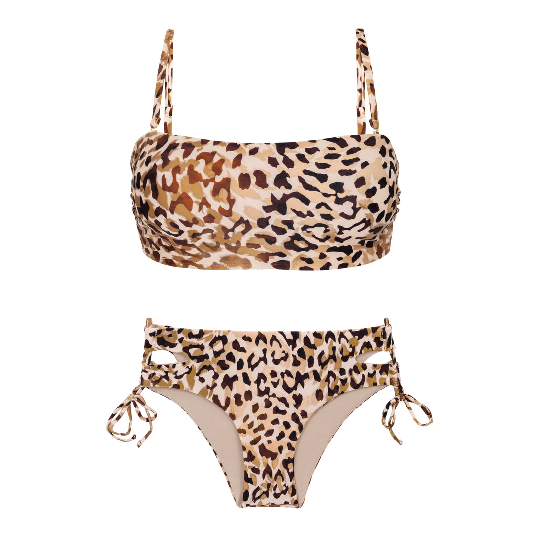 Product Front: Rio De Sol Two Piece Swimwear Set Leopard Bandeau-Reto Madrid