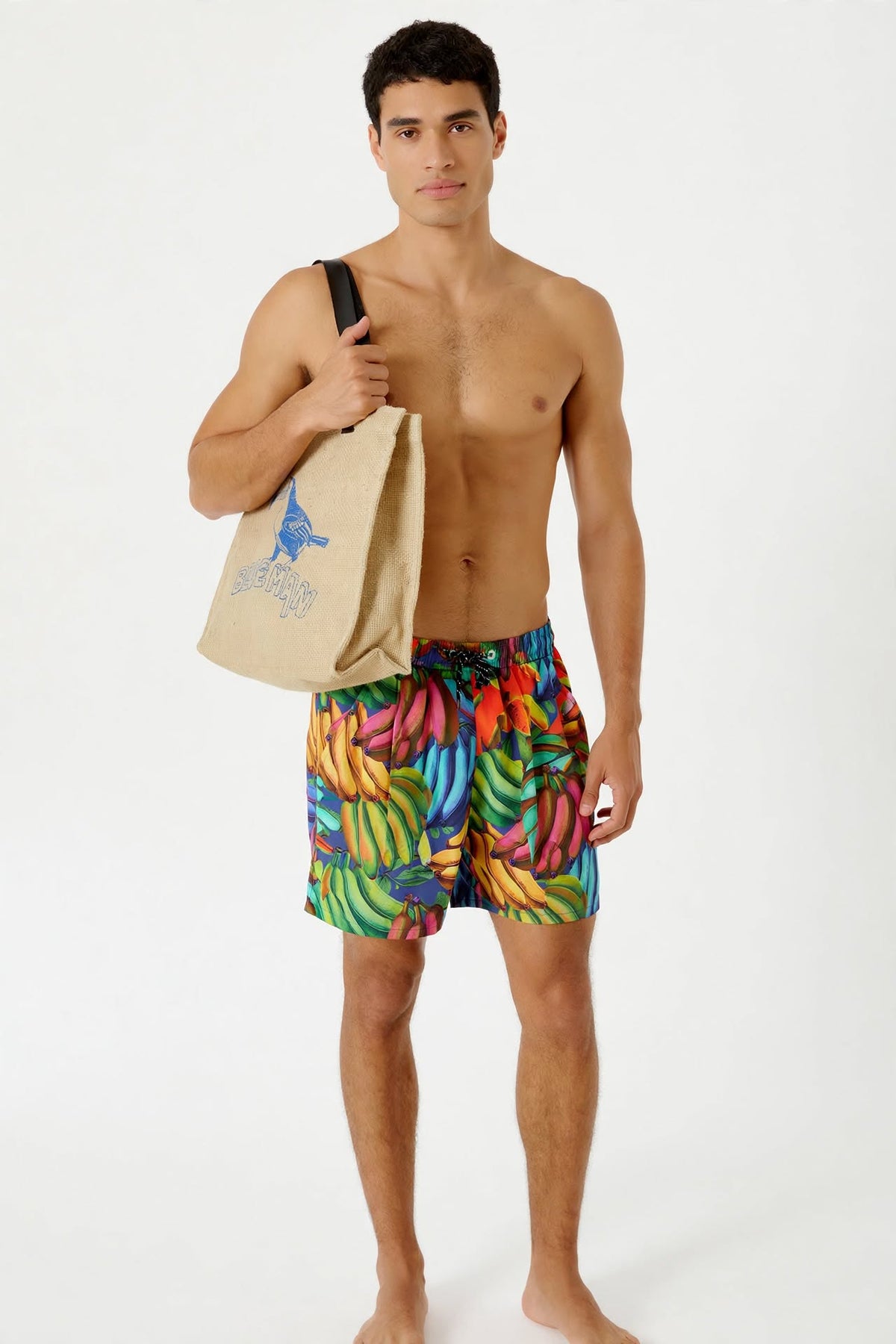 Model Front: Blueman Beach Bag Bolsa Tote Juta Tucano