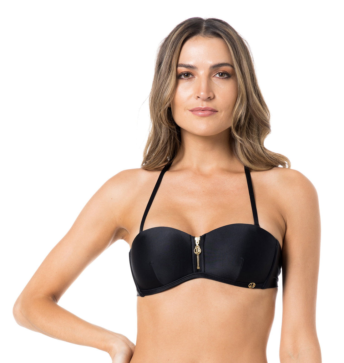 Gallery: Lua Morena Bikini Tops Top Ziper Fio Liso Preto