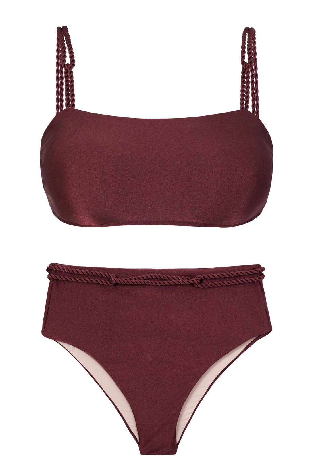 Product Front: Rio De Sol Two Piece Swimwear Set Barolo Bandeau-Reto Hotpants