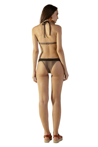 Model Back: Blueman Bikini Tops Top Matelasse Caramelo Preto