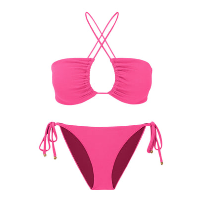 Product Front: Rio De Sol Two Piece Swimwear Set Mtx-Ultrapink Camille Ibiza-Comfy