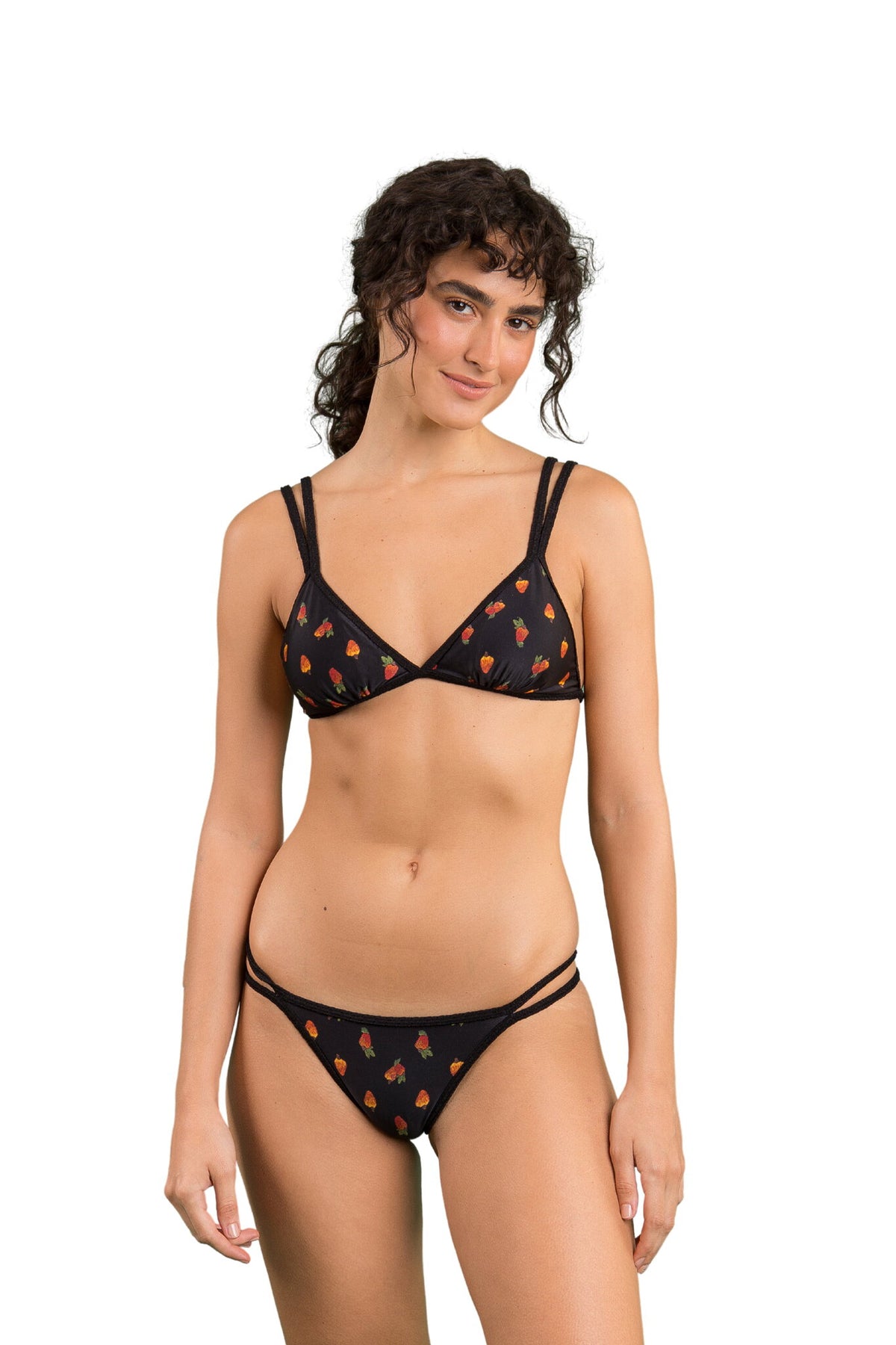 Model Front: Rio De Sol Bikini Bottoms Bottom Cashew Mini-Duo