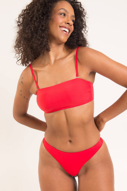 Image 09: Rio De Sol Two Piece Swimwear Set Rouge Bandeau-Reto Nice-Fio