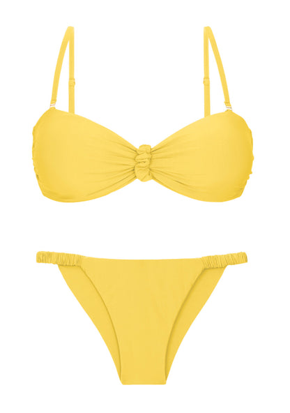 Product Front: Rio De Sol Two Piece Swimwear Set Amarelo Bandeau-Crispy Cheeky-Crispy