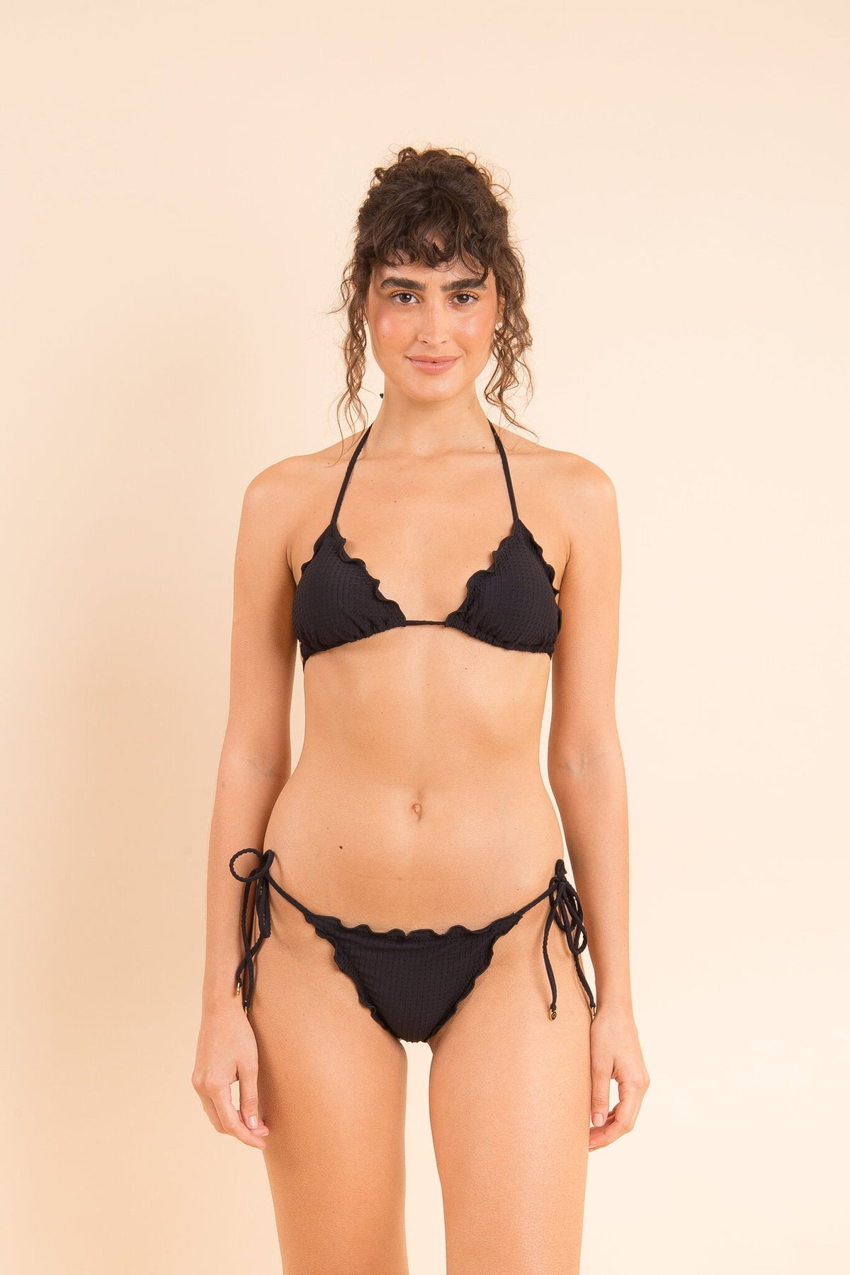 Image 12: Rio De Sol Bikini Bottoms Bottom Dots-Black Frufru-Comfy