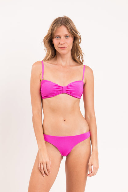 Model Front: Rio De Sol Two Piece Swimwear Set Malibu-Rosa Bandeau-Duo Essential