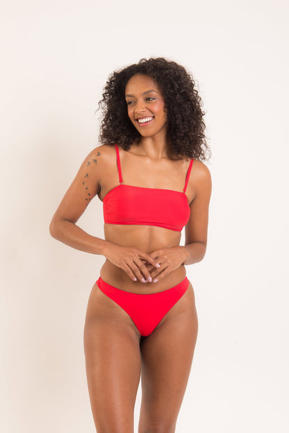 Image 03: Rio De Sol Two Piece Swimwear Set Rouge Bandeau-Reto Nice-Fio
