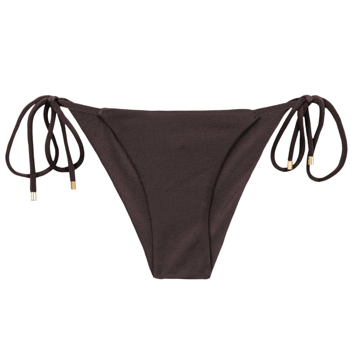 Product Front: Rio De Sol Bikini Bottoms Bottom Shimmer-Coffee Cheeky-Tie