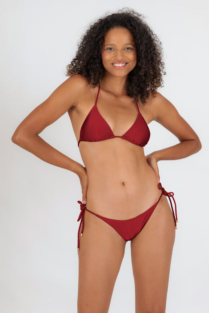 Model Front: Rio De Sol Bikini Bottoms Bottom Shimmer-Divino Ibiza-Rope