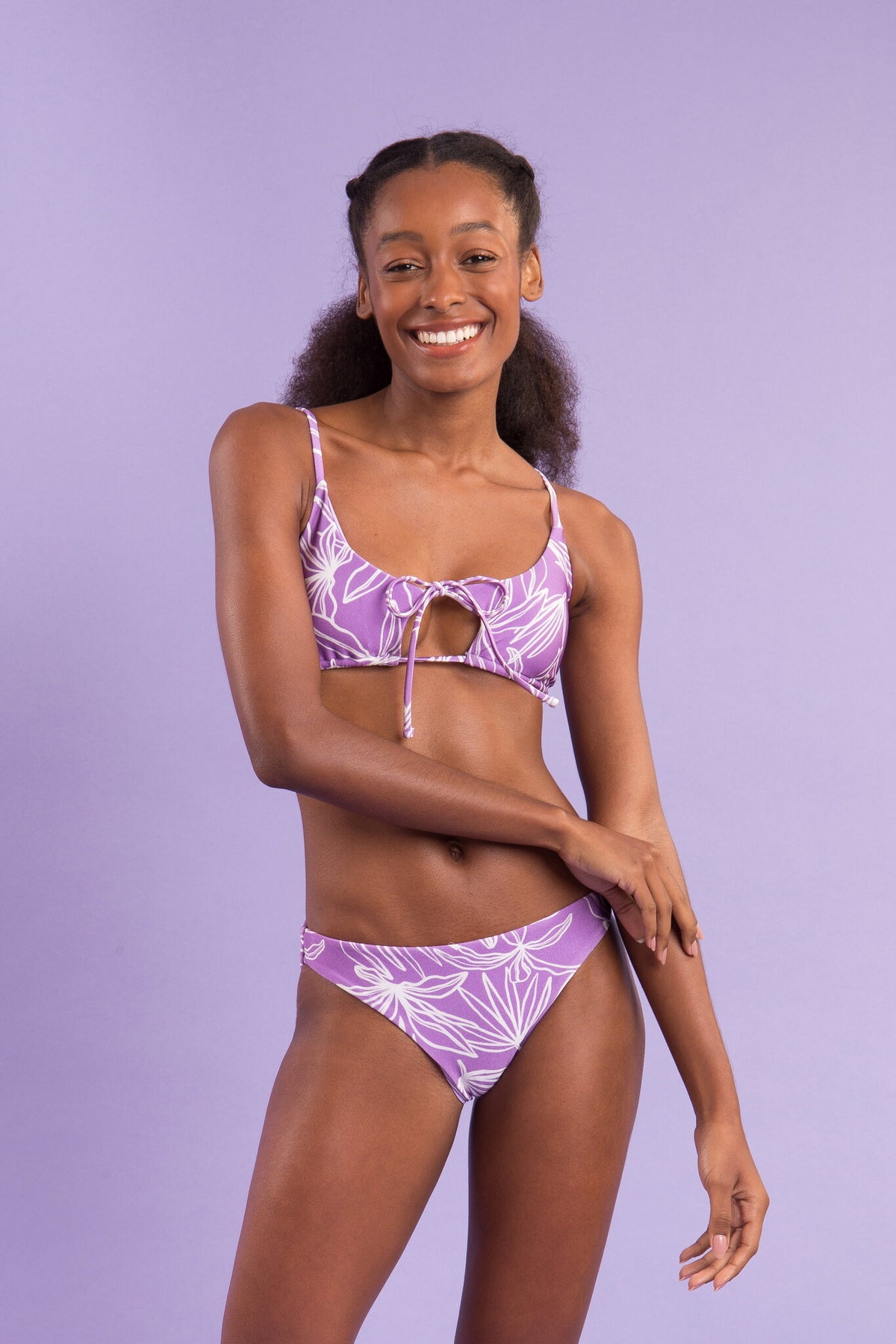 Image 08: Rio De Sol Two Piece Swimwear Set Trail-Purple Tank-Tie Essential-Comfy