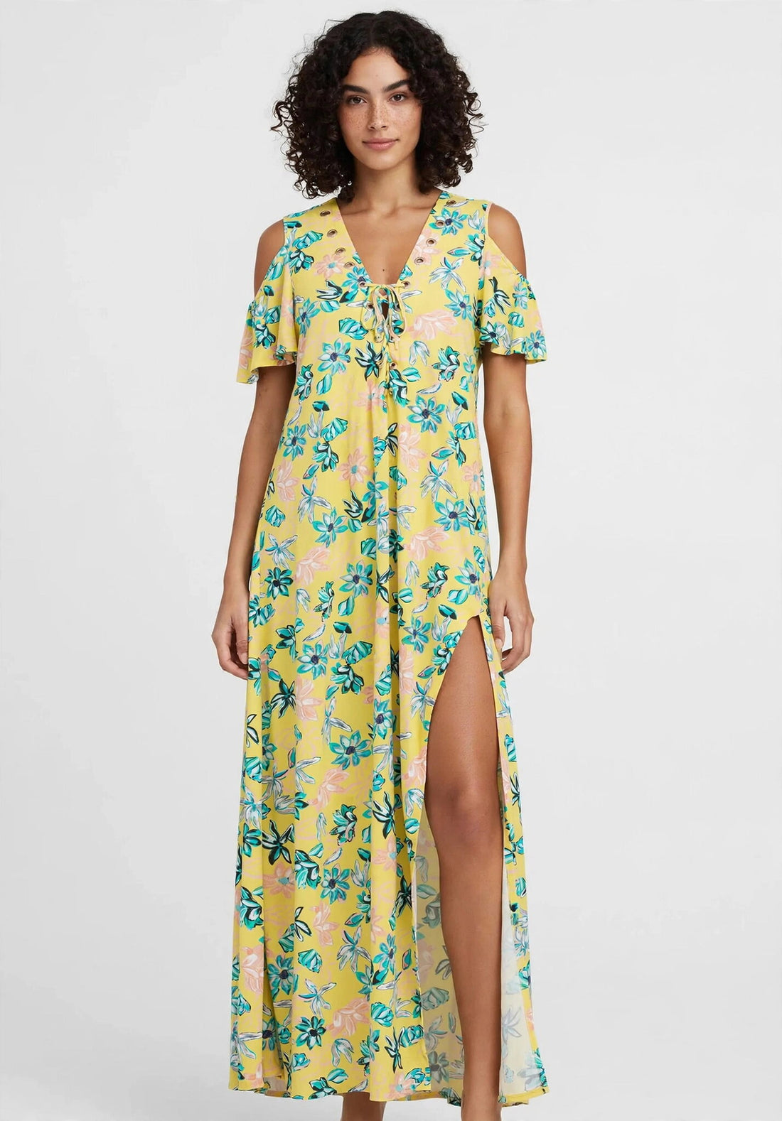 Model Front: Rio De Sol Mini Dresses Saida Long Florescer
