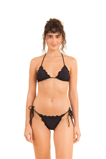 Model Front: Rio De Sol Bikini Tops Top Dots-Black Frufru