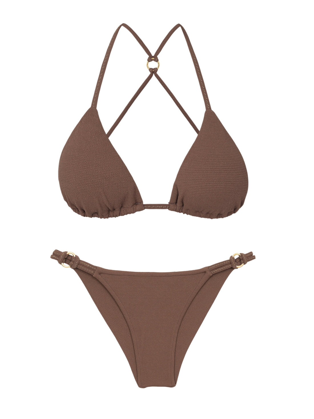 Product Front: Rio De Sol Two Piece Swimwear Set Sand-Cappuccino Tri-Aya Cheeky-Aya