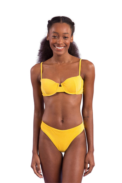 Model Front: Rio De Sol Bikini Tops Top Malibu-Yellow Balconet