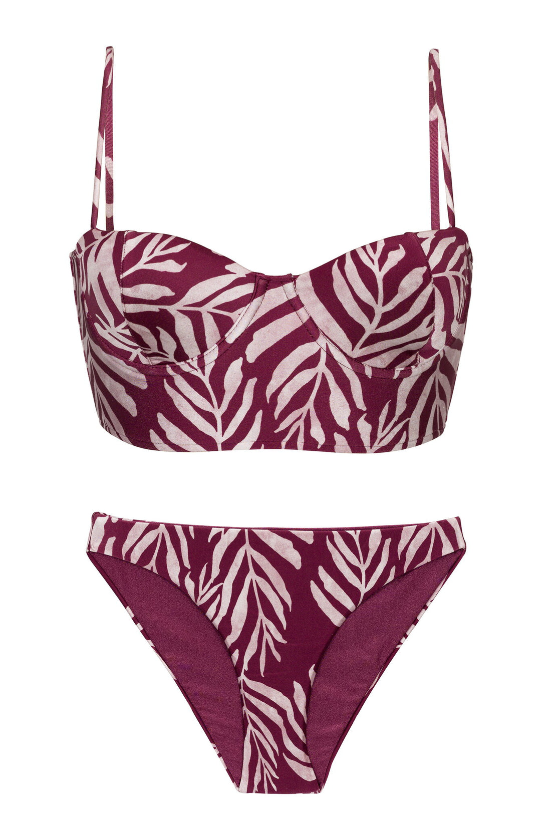 Product Front: Rio De Sol Two Piece Swimwear Set Palms-Vine Balconet-Anna Comfy