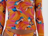 Video: Rio De Sol Bikini Tops Top Orange-Bloom Rash-Guard