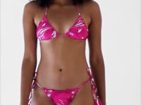 Video: Rio De Sol Bikini Bottoms Bottom Pink-Palms Frufru