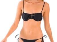 Video: Rio De Sol Bikini Bottoms Bottom Shimmer-Black Cheeky-Tie-Gold